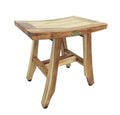 EcoDecors, Satori, 14'', Teak Shower Stool, Teak Shower Shaving Foot Rest, Teak Shower Shaving Stool, Small Bathroom Stool, 14 I