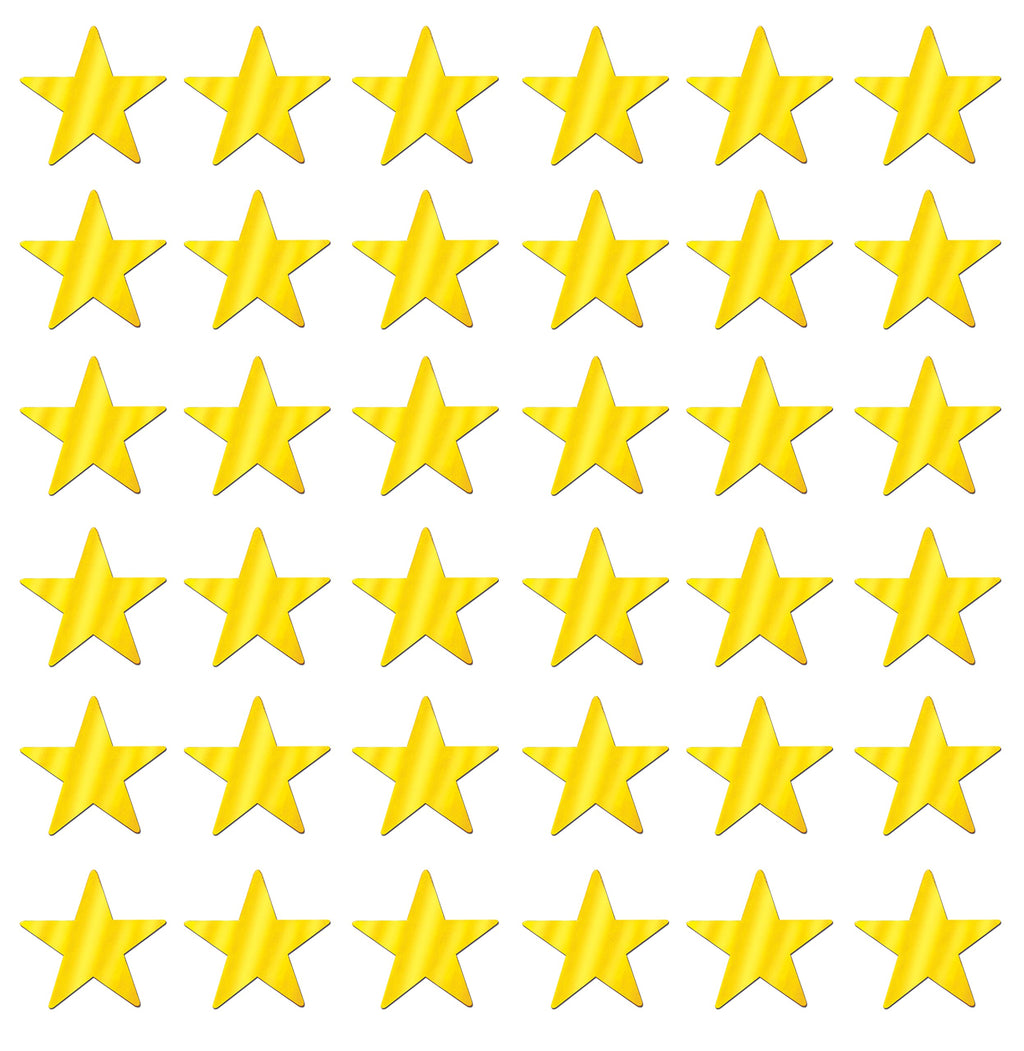 Beistle 36-Piece Foil Star Cutouts, 9-Inch Gold