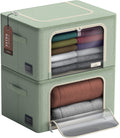Sorbus Jumbo Storage Bins with Metal Frame - Oxford Fabric Storage Containers with Large Clear Window & Carry Handles - Stackabl