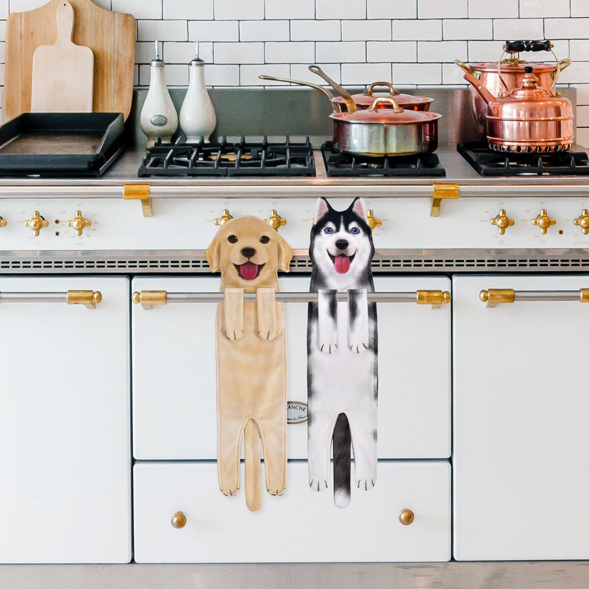 Agrimony Funny Husky Dog Hand Towels For Kitchen Bathroom - Dog Mom Gifts For Women Dog Dad Gifts For Men- Mothers Fathers Days