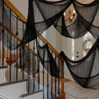 590' x 30' Halloween Creepy Cloth Spooky Halloween Decorations Indoor Outdoor Haunted House Party Decor Supplies Backdrops for