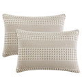Phf 100% Cotton Waffle Pillowcases Standard Size, 2 Pack Soft Breathable Skin-Friendly Pillow Sham, Aesthetic Decorative Waffle