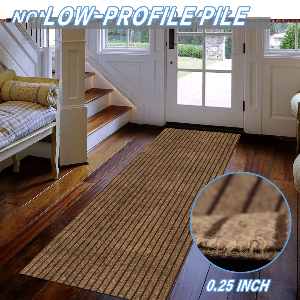 Freadem Runner Rugs 3' X 68' Indoor Outdoor Carpet Runner, Area Rugs With Anti-Slip Rubber Backing For Aisle Hallway Balcony Gar