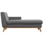 Modway Engage Mid-Century Modern Upholstered Fabric Left-Arm Chaise In Gray