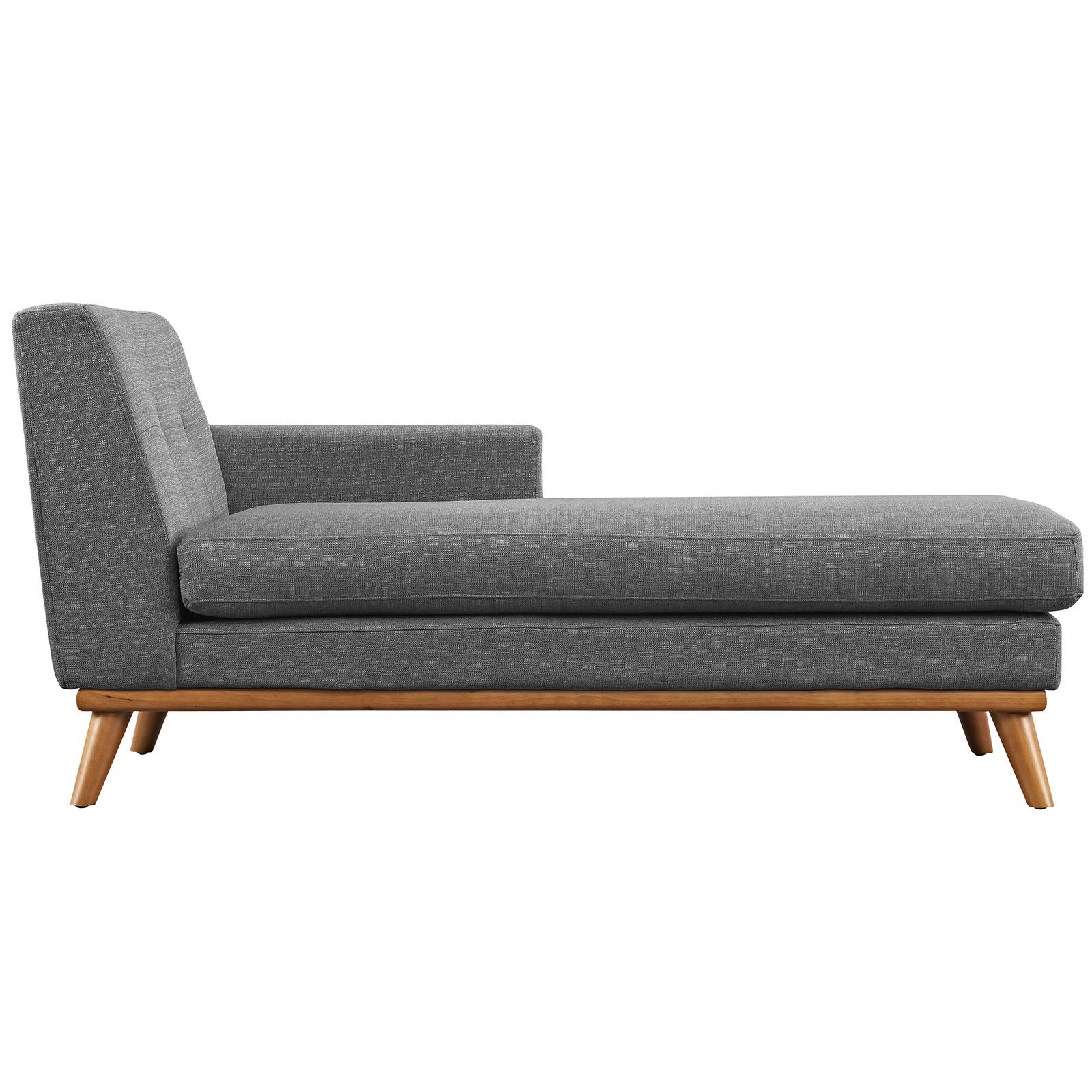 Modway Engage Mid-Century Modern Upholstered Fabric Left-Arm Chaise In Gray