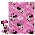 NORTHWEST Official NFL Kansas City Chiefs & Minnie Mouse Character Hugger Pillow & Silk Touch Throw Set, 40 x 50
