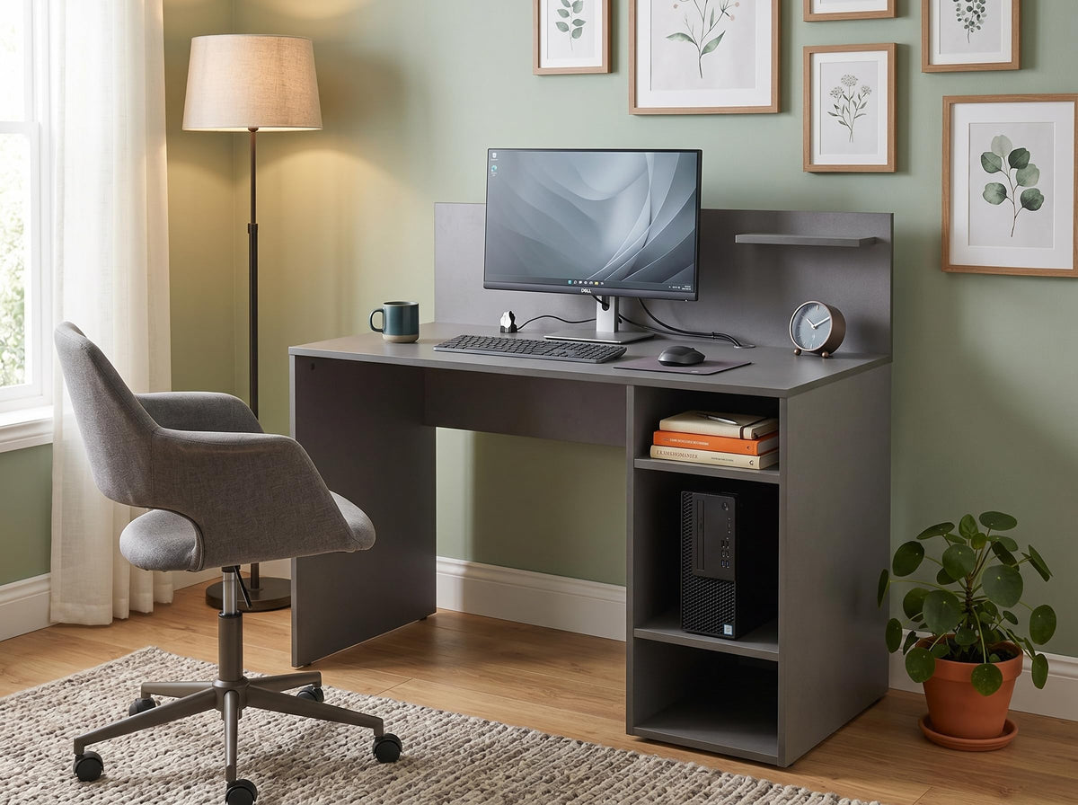 Apricot Devon Computer Table | Home Office Computer Desk With Engineered Wood Construction | Workstation Table For Laptop, Deskt