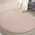 Nourison Essentials Indoor/Outdoor Pink 4' X Round Area -Rug, Easy -Cleaning, Non Shedding, Bed Room, Living Room, Dining Room, Backyard, Deck, Patio (4 Round)