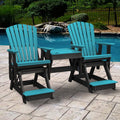 American Furniture Classics Balcony Height Table Double Glider, Aruba & Black