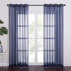Nicetown Sheer Curtains For Living - Long Voile Window Drapes Panels 84' For Patio/Boy Room/Master Bedroom/Sliding Door (54' W