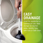Ldr 512 3310A Toliet Handle Double Thrust Rubber Force Cup Removes Clogs For Bathrooms, Kitchens, Baths, Showers, Powerful Comme