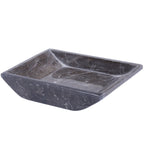 Creative Home Charcoal Marble Stone Boat Shaped Candle Holder, Medium, 6-1/4'' X 4-3/4''