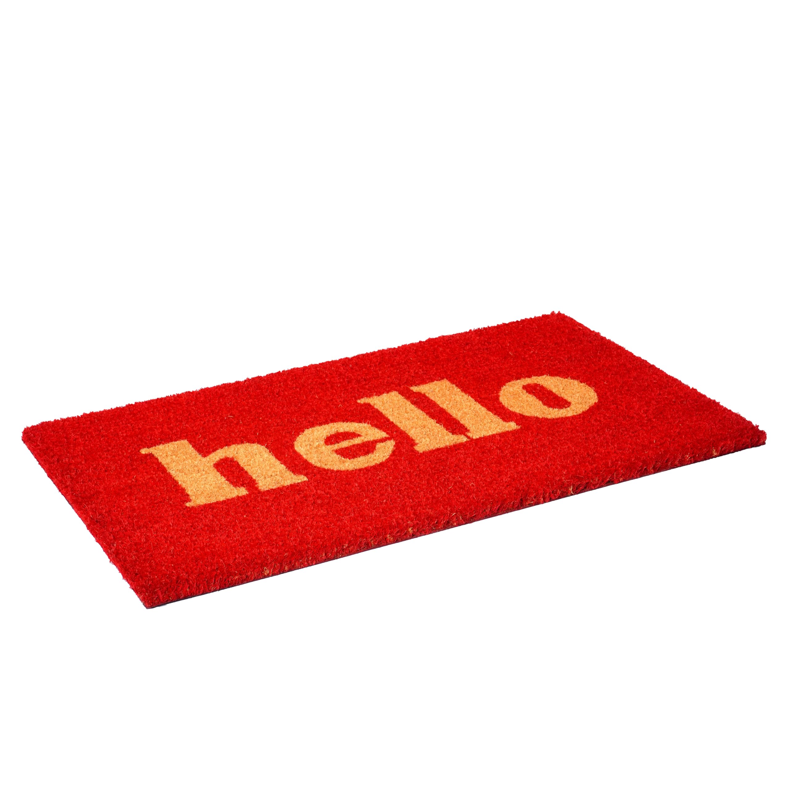Calloway Mills 100282436Rnb Block Hello Doormat, 24' X 36', Red/Natural