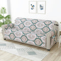 Story@Home Quilted Sofa Cover 4 Seater Fully Covered Microfiber Sofa Cover 4 Seater 175 X 220 Cm Ivory & Green,Motif & Paisley, 