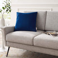 Modway Enhance Performance Velvet Throw Pillow, 20" X 20", Navy
