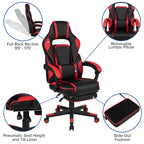 Flash Furniture Black Gaming Desk With Cup Holder/Headphone Hook/2 Wire Management Holes & Red Reclining Back/Arms Gaming Chair With Footrest
