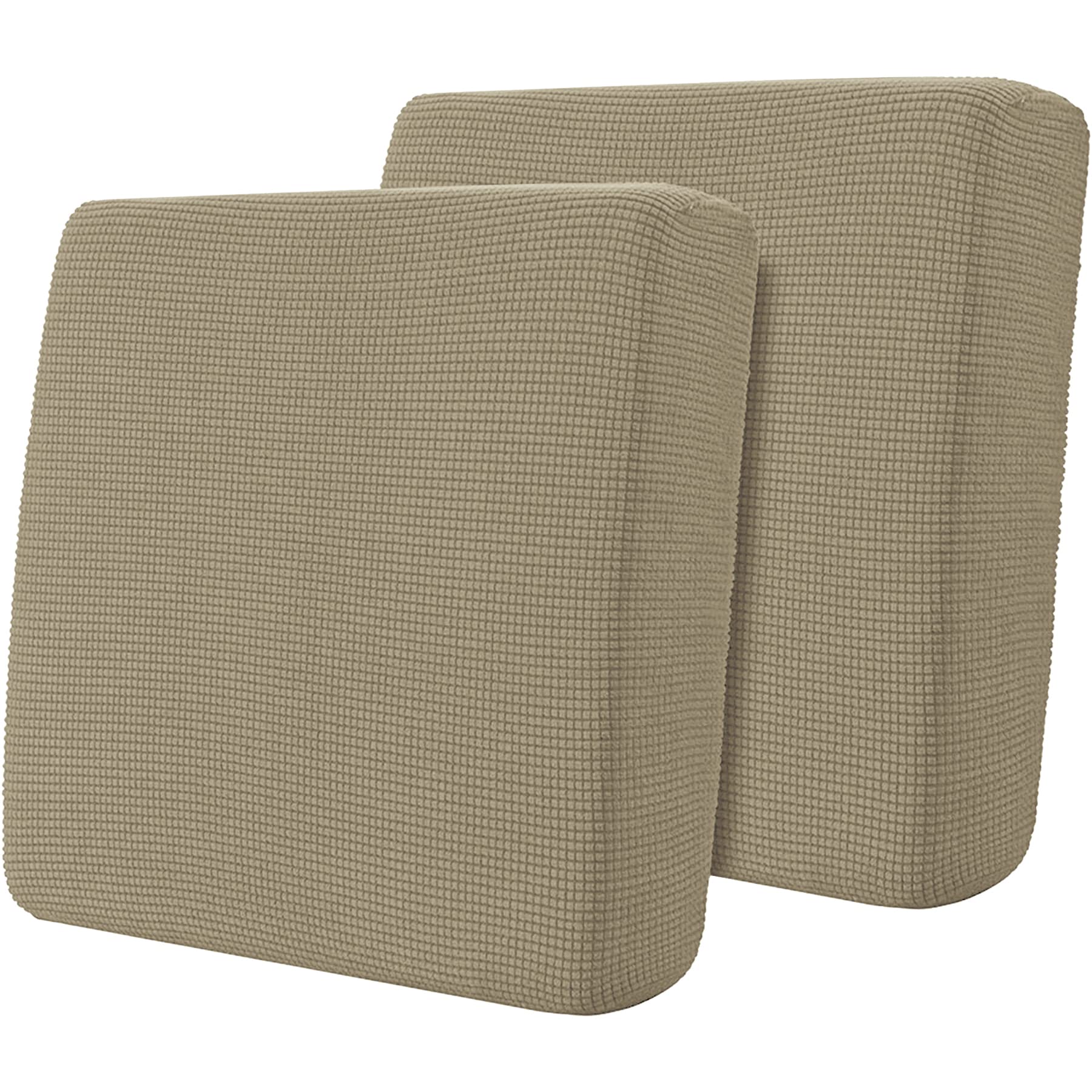 Hokway Stretch Couch Cushion Slipcovers Reversible Cushion Replacement Slipcovers Sofa Cushion Covers(Sand, 2)