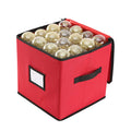 Sattiyrch Christmas Ornament Storage Box,600D Oxford Fabric Stores up-to 64 Standard Holiday Ornaments Holder,12 x 12 Inch 4 Lay