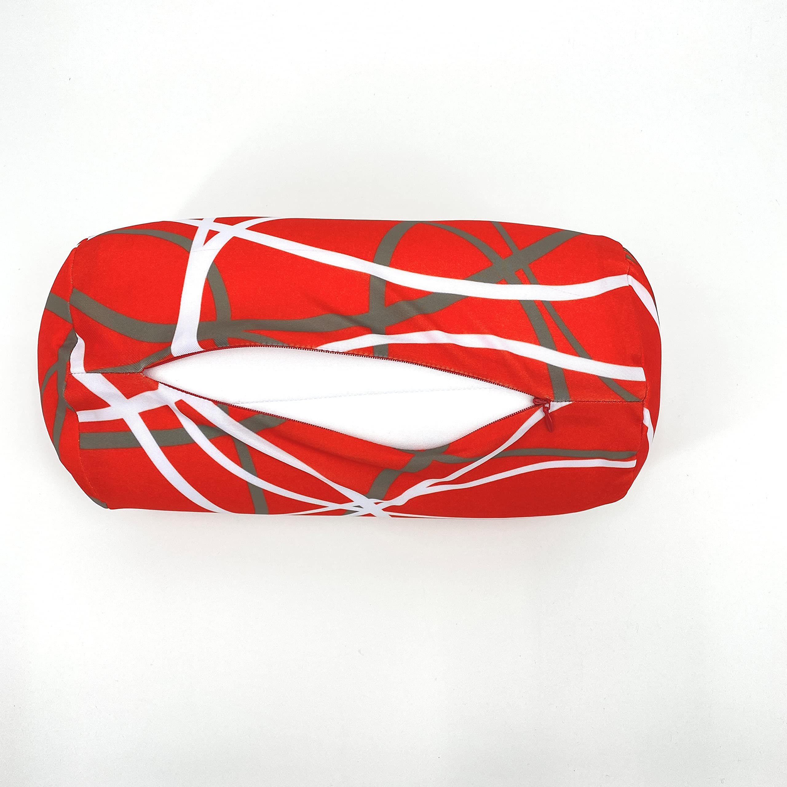 Bookishbunny Microbead Cylinder Bolster Roll Pillow with Removable Zipper Cover (RedWave)