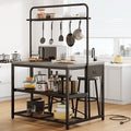 Jocoevol Modern Grey Rectangular Kitchen Island with Storage, Power Outlet, 5 Racks, 31 x 41 x 27.5 inches