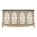 The Urban Port Storage Console with 4 Doors and Scrolled Mirror Trim