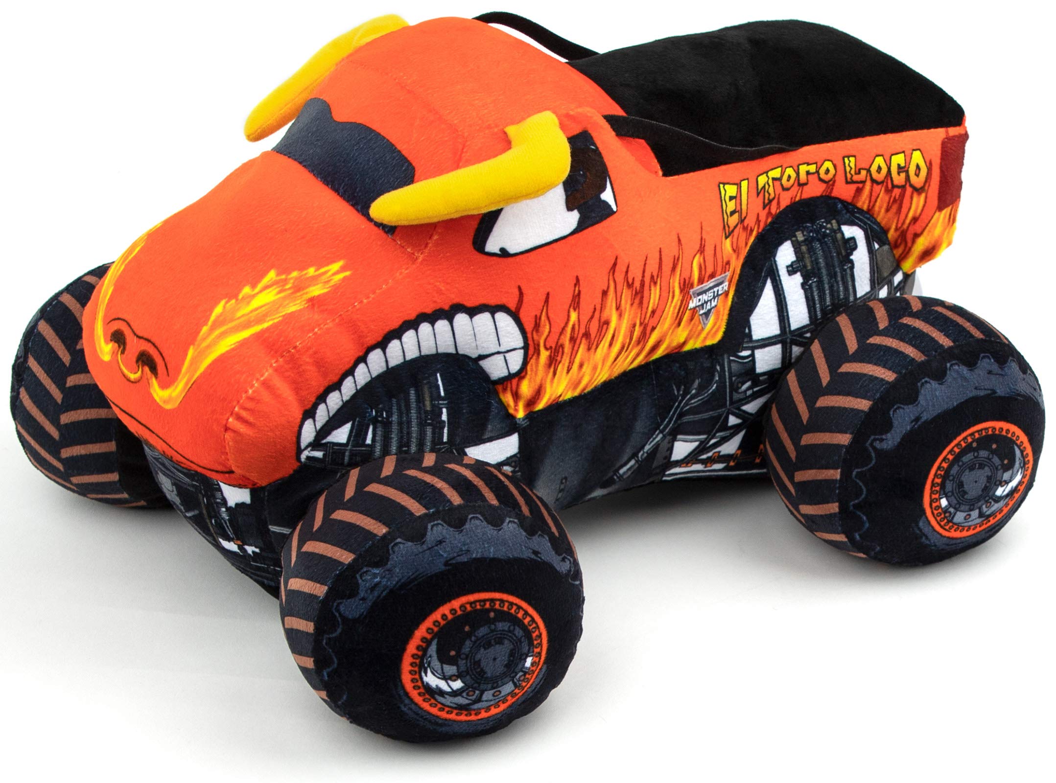 Jay Franco Monster Jam Plush Stuffed El Toro Loco Pillow Buddy - Super Soft Polyester Microfiber, 14 Inches (Official Monster Ja