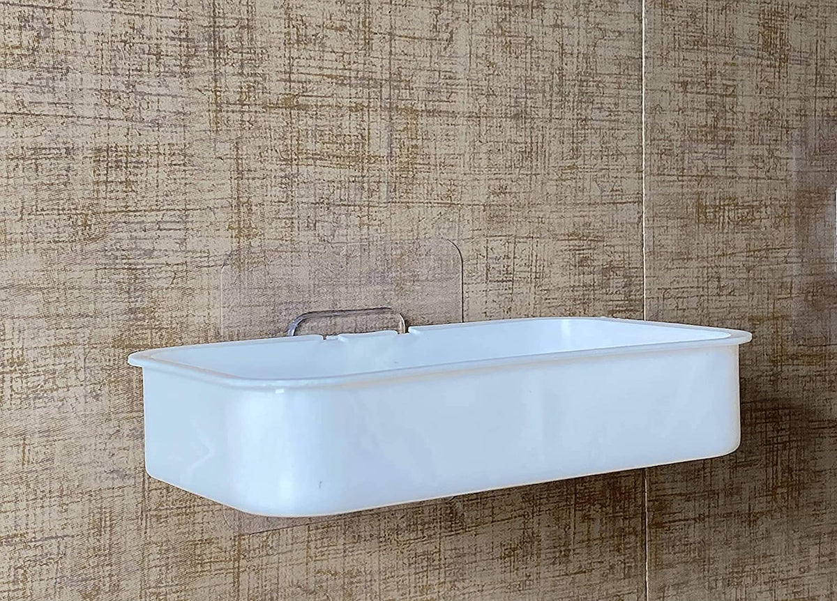 Flipco Plastic Double Layer Soap Box Hanging Tray And Bathroom Organization Conditioner And Soap  White