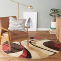 Home Dynamix Tribeca Slade Modern Area Rug, Abstract Brown/Red 710 Round, Round