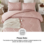 Litanika Blush Pink King Comforter Set, 3 Pieces Lightweight Tufted Bedding Sets, Down Alternative Comforter Fluffy Bed Set Gift