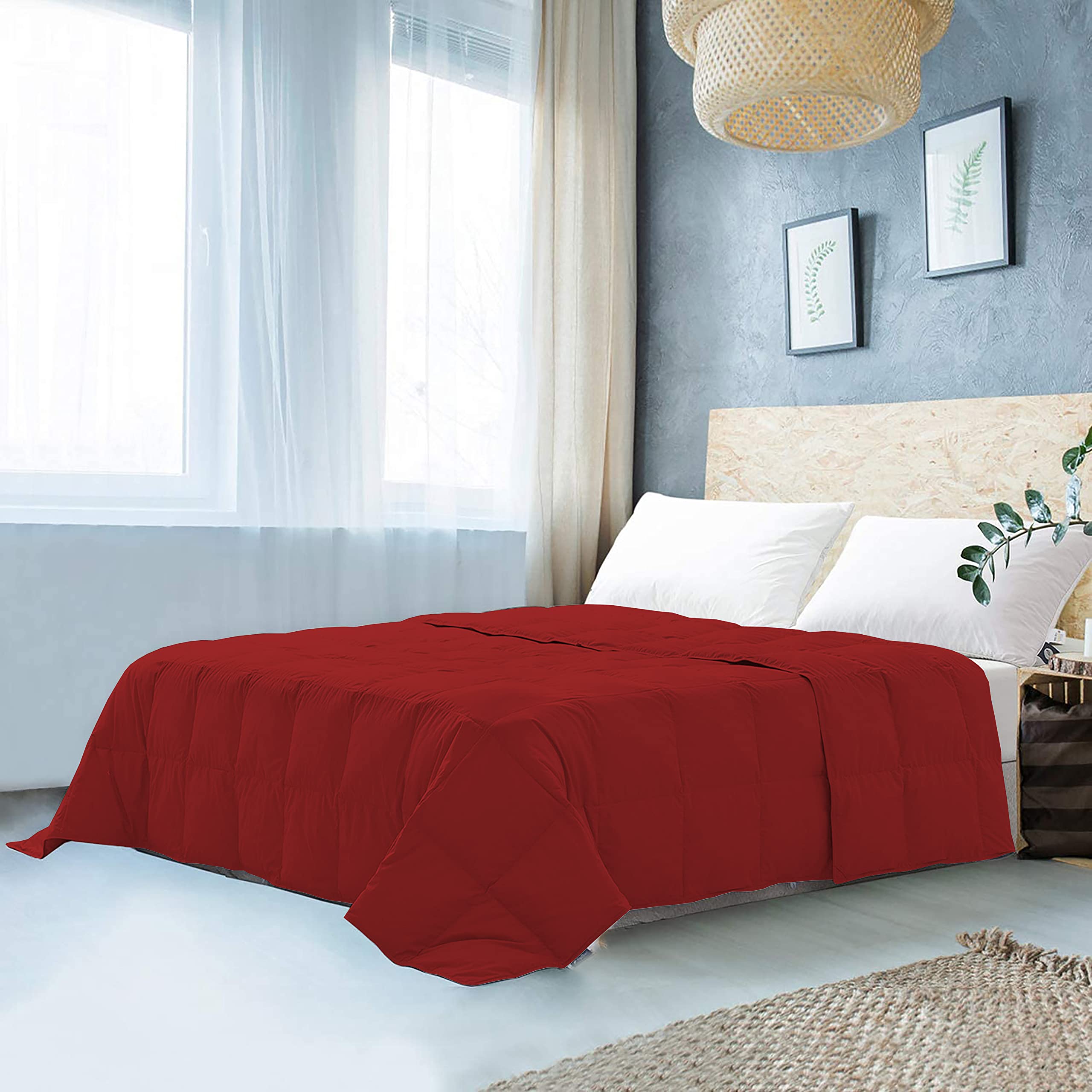 Edmund Microfiber 250 Gsm All Season Comforter (90 X 90 Inches/228Cm X 228Cm) Comforter/Blanket/Quilt/Rajai  Queen Size|Burgu