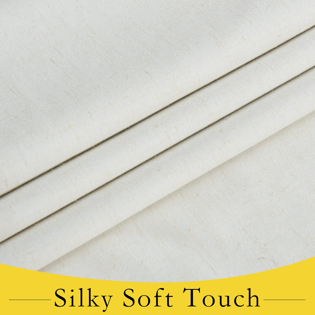 Nicetown French Door Curtain For Doorway, 100% Blackout Linen Door Window Shade For Office/Bathroom Thermal Insulated Tie Up Curtain For Sliding Glass Door, 36' Wide X 72' Long, Off White, 1 Panel