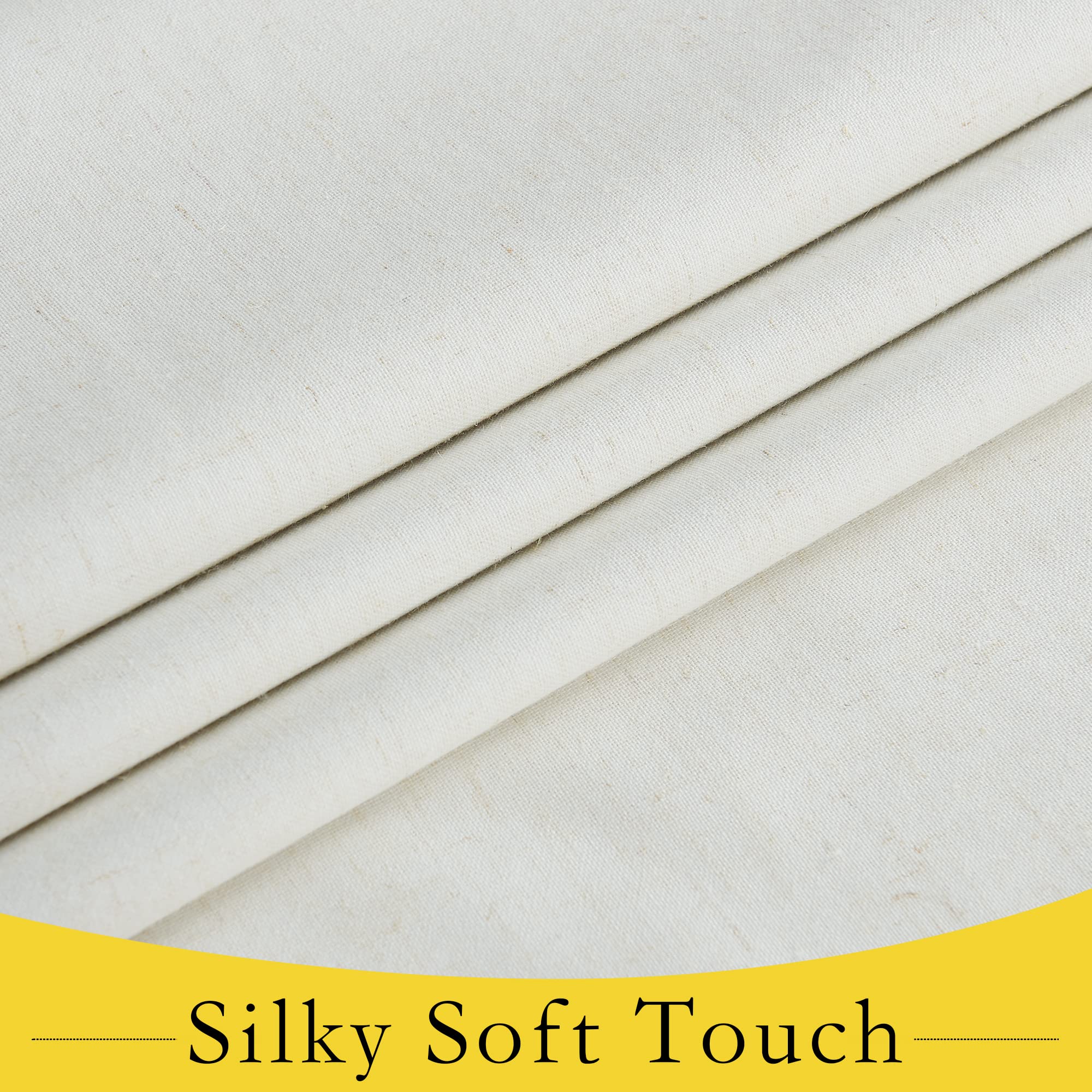 Nicetown French Door Curtain For Doorway, 100% Blackout Linen Door Window Shade For Office/Bathroom Thermal Insulated Tie Up Curtain For Sliding Glass Door, 36' Wide X 72' Long, Off White, 1 Panel