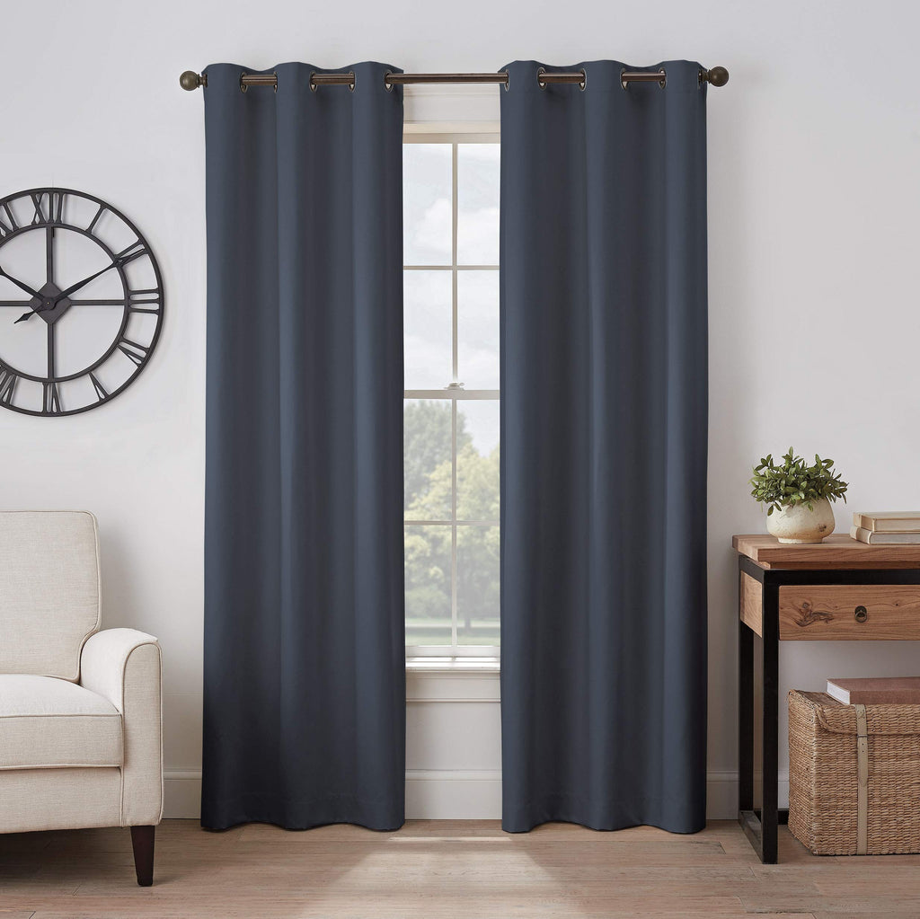 Eclipse Gabriella Grommet Top Curtains for Bedroom, Single Panel, 40'' x 84'', Indigo