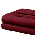Cathay Home Essentials Ultra Soft Hypoallergenic Wrinkle Resistant Double Brushed Microfiber Bedding Sheet Set, Burgundy, Twin