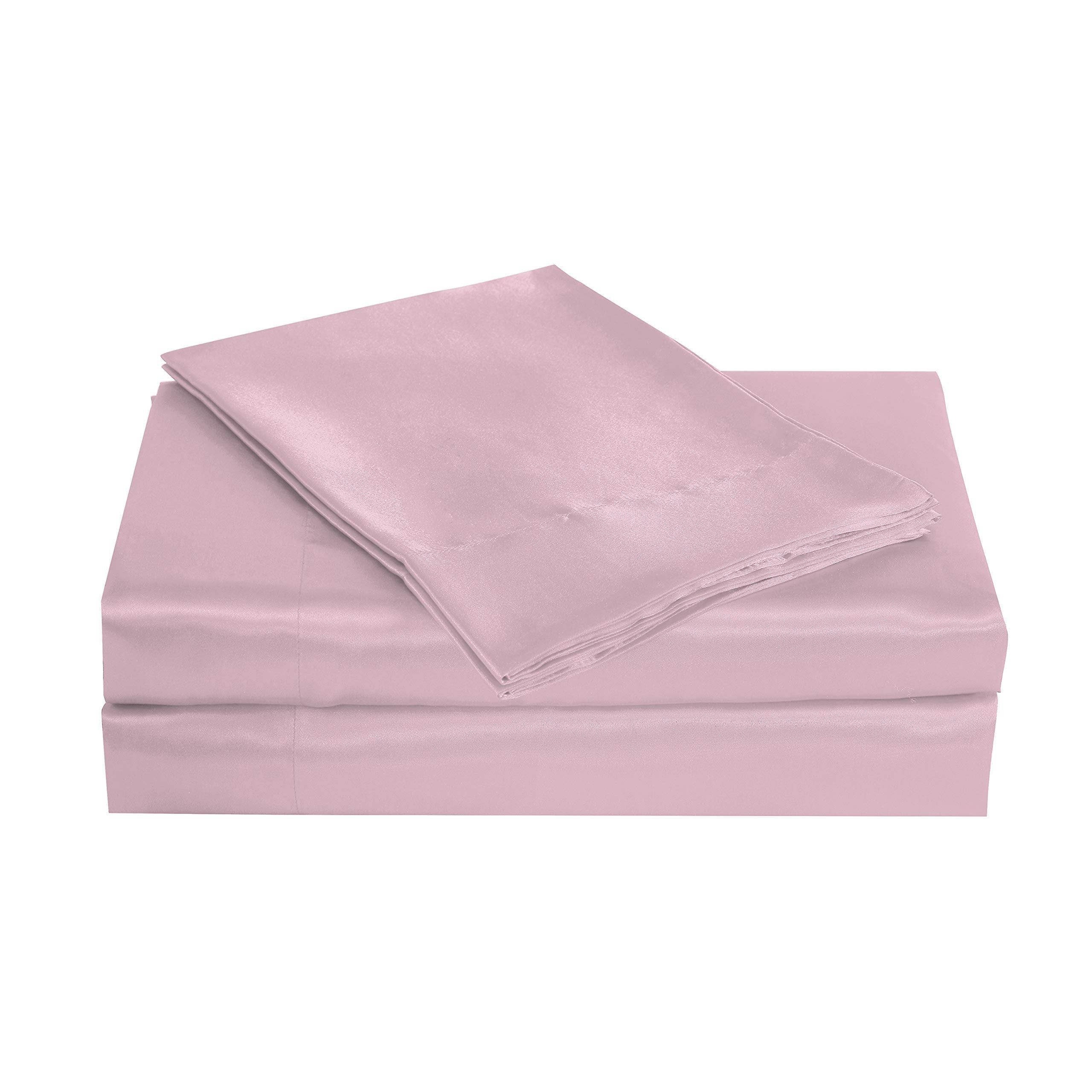 Belles & Whistles Pink Satin Sheet Set, Twin