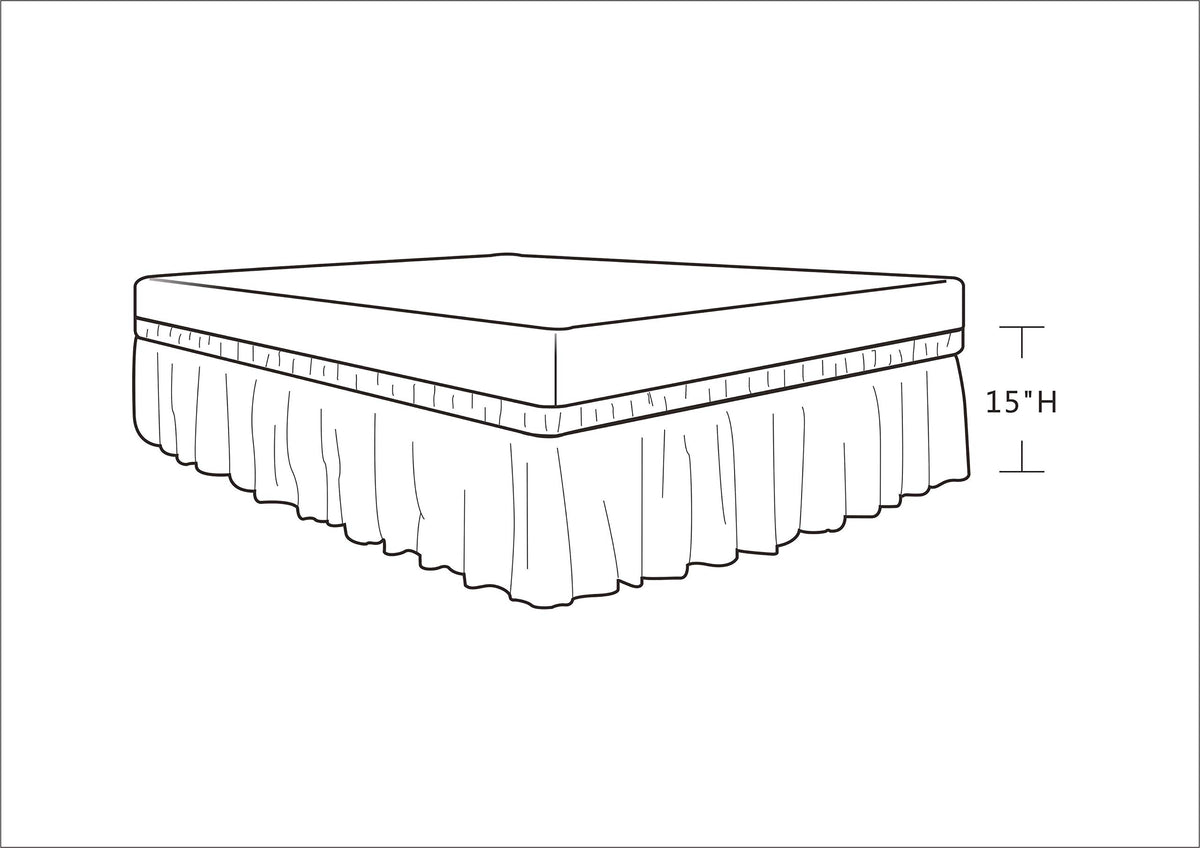 Biscaynebay Wrap Around Bed Skirts For Full & Full Xl Beds 15' Drop, Black Adjustable Elastic Dust Ruffles Easy Fit Wrinkle & F