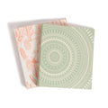 U Brands Eco-Conscious 1' Binders, Set Of 2, Pink And Sage Green Boho Chic Prints, Silver Metal O-Rings