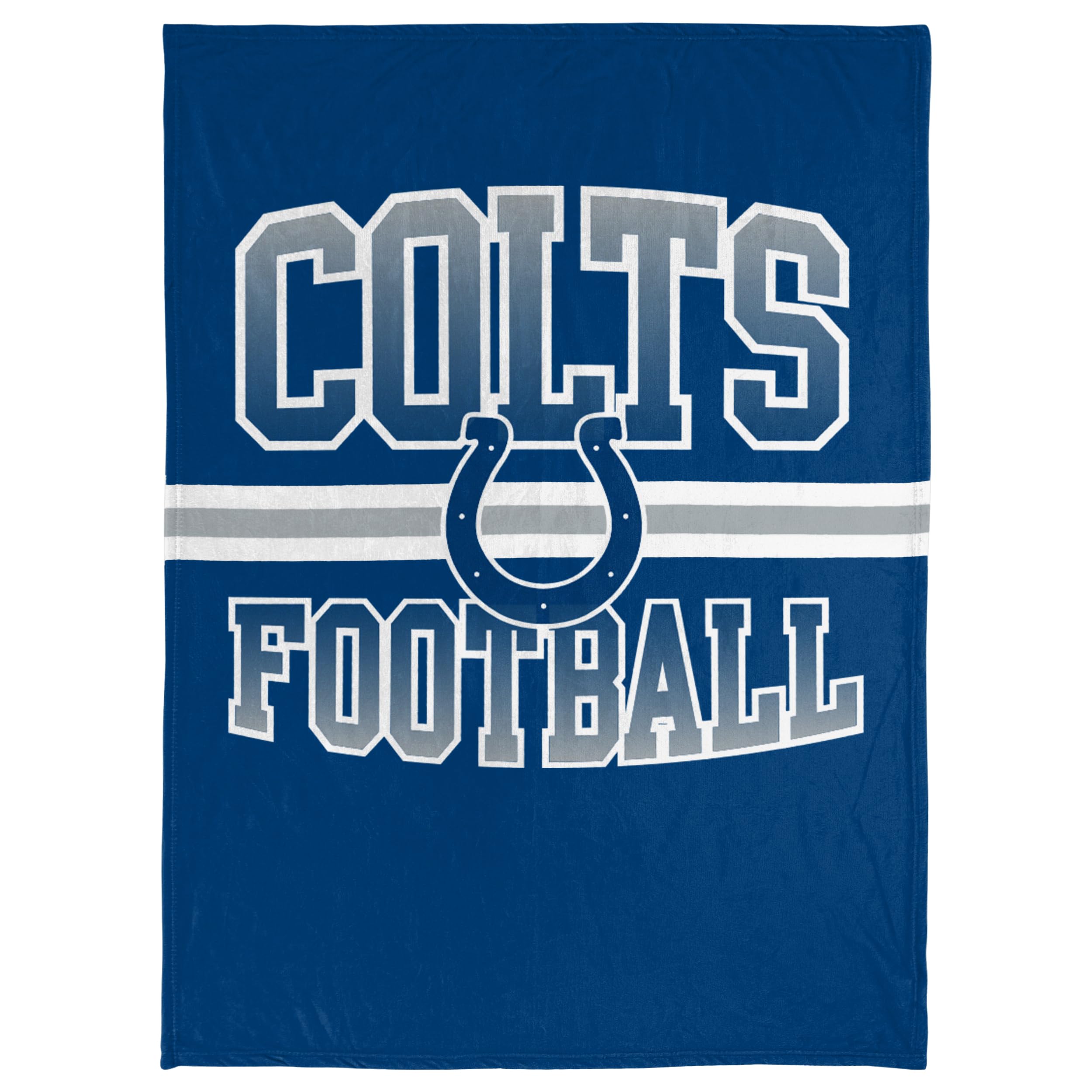 Foco Nfl Micro Raschel Plush Throw Blanket, Stripe Logo 45 X 60, Indianapolis Colts