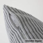 Home Brilliant Lumbar Pillow Cover Plush Velvet Corduroy Striped Rectangular Throw Pillows Pillow Case Cushion Cover, 12 X 20, L