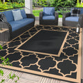 Genimo Outdoor Rug 9' X 12' Patio Waterproof, Foldable Reversible Plastic Straw Area Rugs Mat For Camper Decor, Outside Carpet F