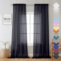 Lecloud Sheer Curtain Panels Set 96' Inches Long, Solid Voile Light Filtering Airy Curtains Window Treatment Drapes For Living
