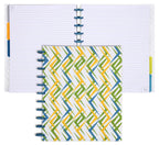 Talia Discbound Notebooks, Planner, Customizable, (Xziggity Zag W.Deep Lake Blue Discs, Letter (8.5In X 11In))