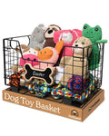 Metal Dog Toy Basket for Dogs and Cats (15    x 10    x 9   ) - Heavy-Duty Storage Bin Holds Pet Chew Toys, Bones, Ropes, Blanke