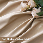 Miulee Camel Beige Velvet Curtains Thermal Insulated Blackout Curtain Drapes For Bedroom Living Room Darkening 108 Inches Long Curtains Panels Rod Pocket Set Of 2