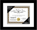 Creative Picture Frames 7.5x9.5 Classic Black Diploma Frame with White Mat Glass Easel and Installed Wall Hangers | Frame Holds 