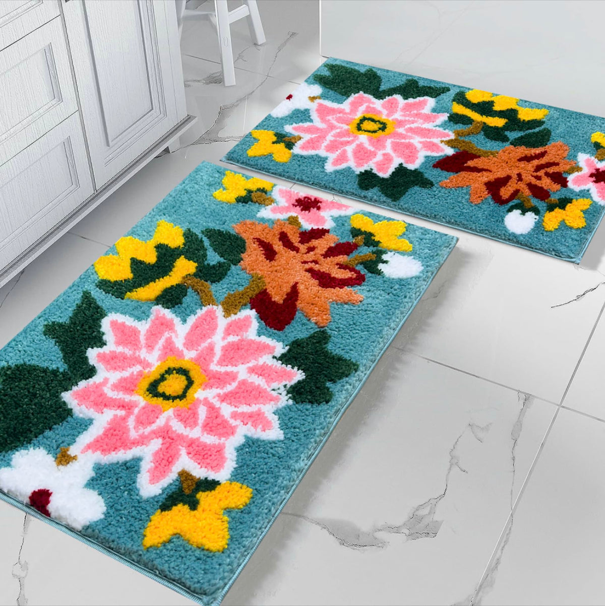 Roseate Nature Super Soft (40x60 cm) Microfiber Solid 2000 GSM Bath Mat Super Absorbent AntiSkid Mats for Bathroom/Bedroom/Kitc