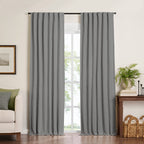 Elrene Home Fashions Harrow Solid Texture Blackout Single Window Curtain Panel, 52''x95'', Dark Gray