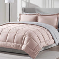 Nestl 7 Piece Full Comforter Set - Blush Pink Reversible Bed in a Bag - Complete Full Size Bedding Set with Sheets, Pillowcases 