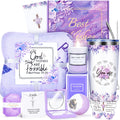 Christian Gifts For Women Faith,12Pcs Inspirational Gifts For Women,Spiritual Religious Catholic Gifts Basket,Purple Birthday Gi
