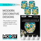 Modgy Luminary Decorative Lanterns For Indoor, Outdoor, Wedding Table Centerpiece Decor 4-Pack, With Flameless Floating Led Cand